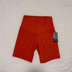 Red High-Waisted Women's Shorts